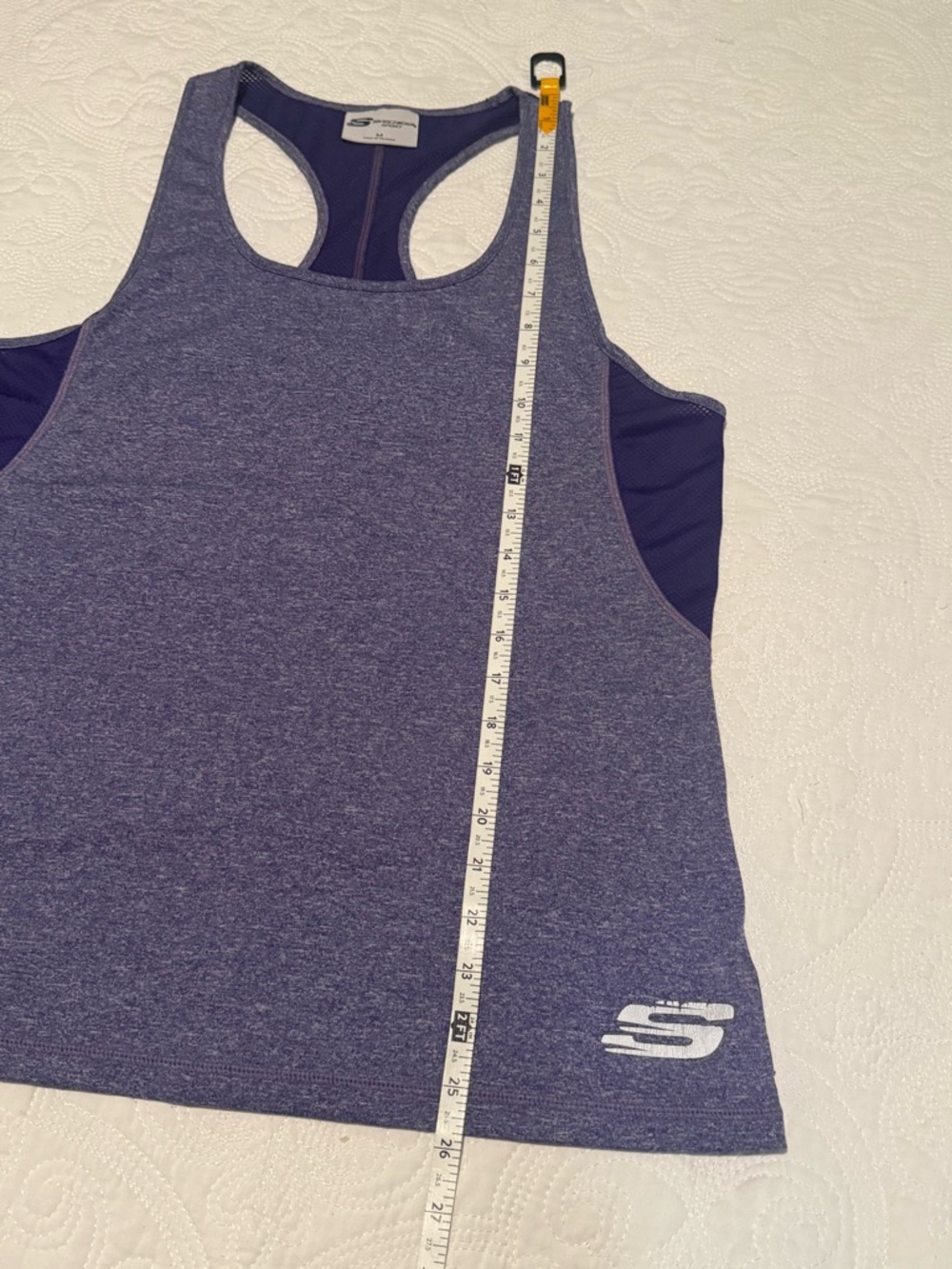 Skechers Heathered Purple Racerback Workout Tank M - Picture 5 of 8